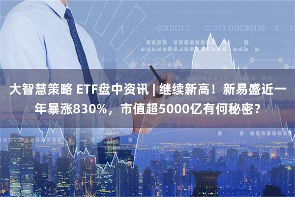 大智慧策略 ETF盘中资讯 | 继续新高！新易盛近一年暴涨830%，市值超5000亿有何秘密？
